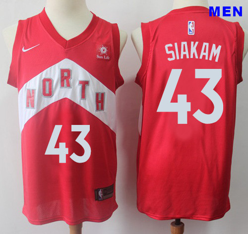 Men's Raptors #43 Pascal Siakam Red Basketball Swingman Earned Edition Jersey