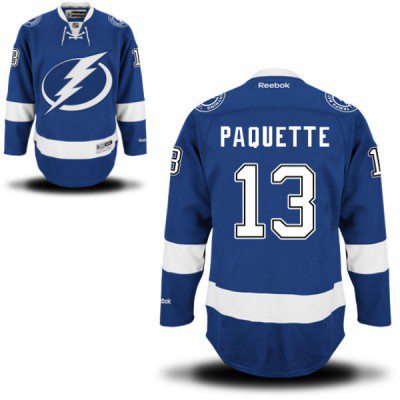 Men's Reebok Tampa Bay Lightning #13 Cedric Paquette Premier Royal Blue Home NHL Jersey - Men's Size