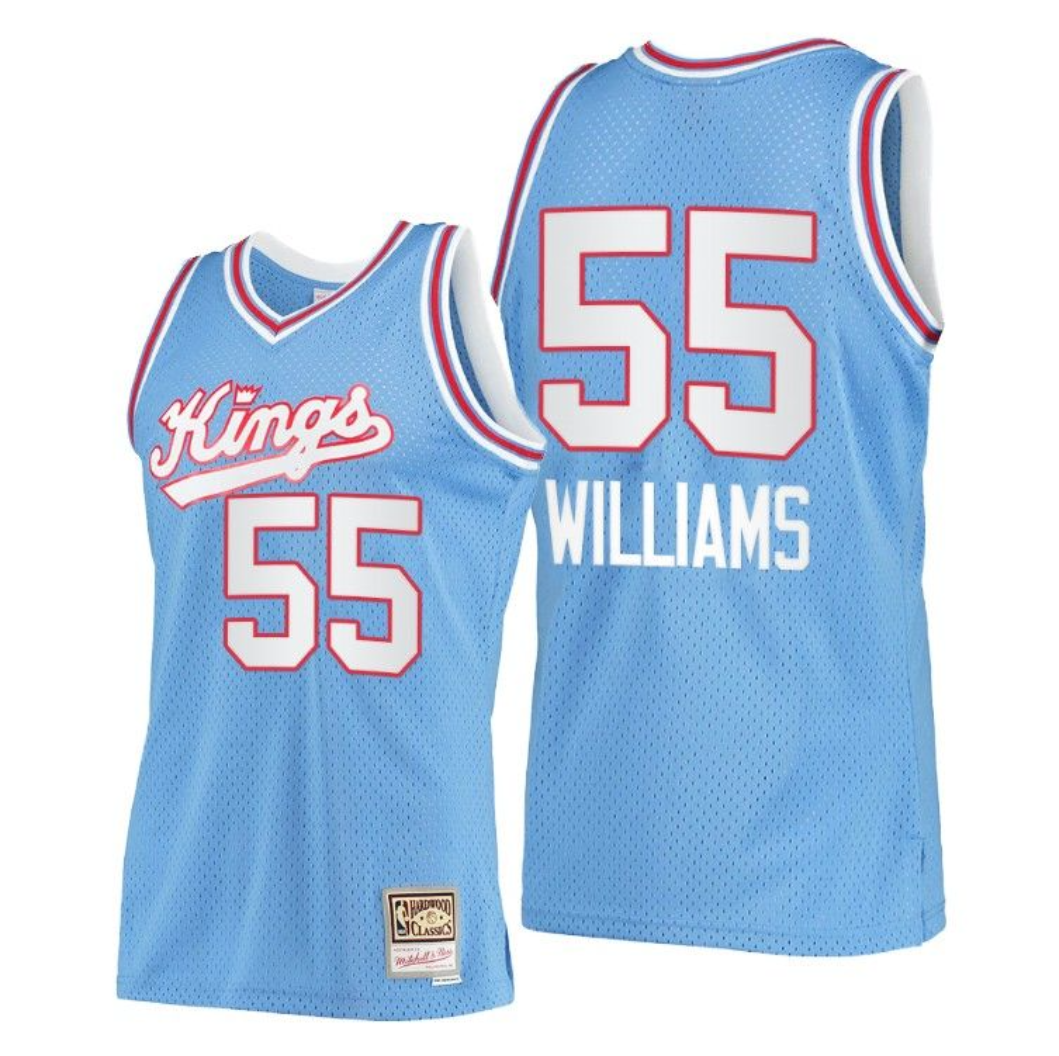 Men's Sacramento Kings #55 Jason Williams Blue Throwback Stitched Jersey