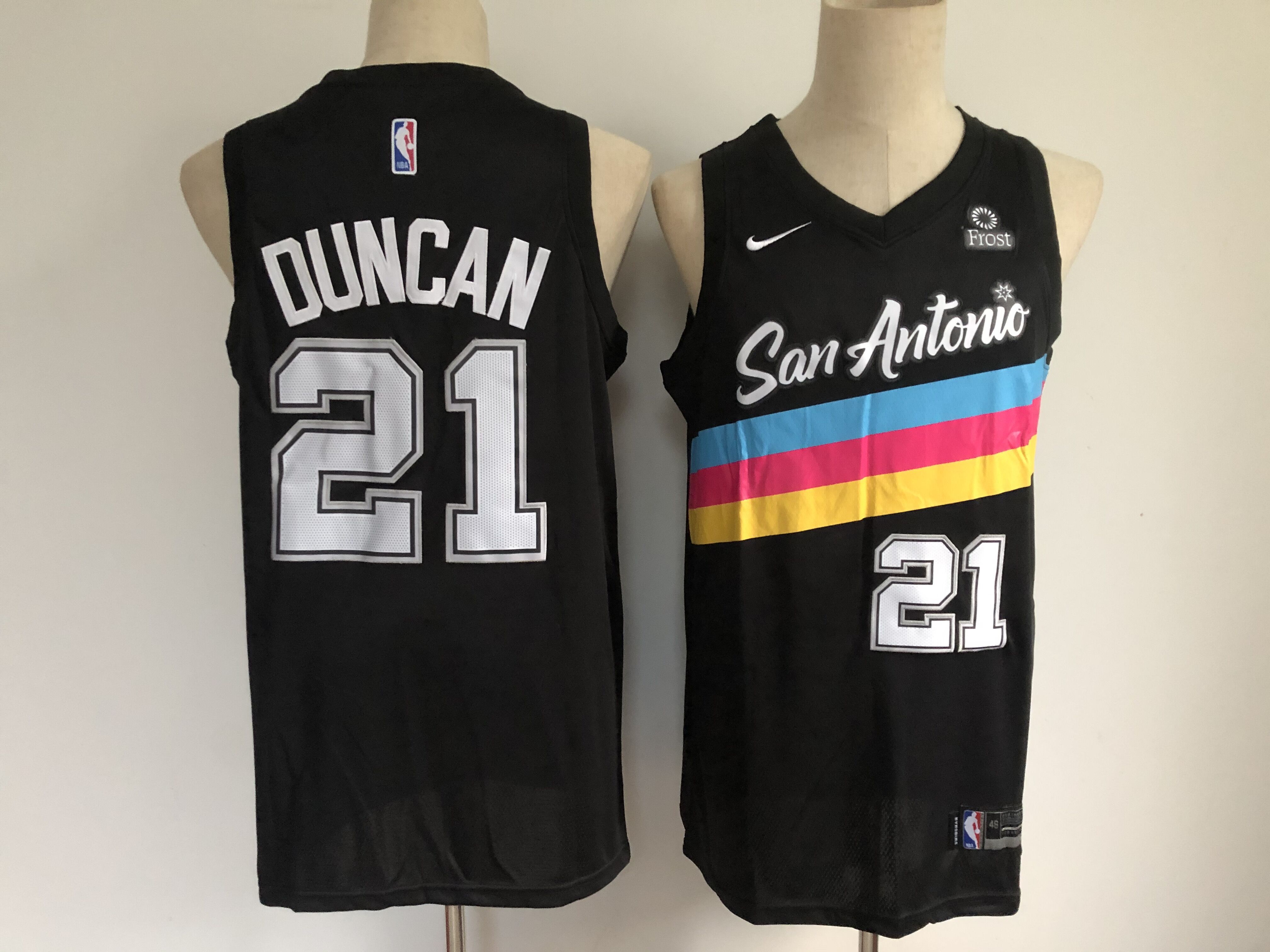 Men's San Antonio Spurs #21 Tim Duncan Black 2021 Nike City Edition Swingman Stitched NBA Jersey With The NEW Sponsor Logo