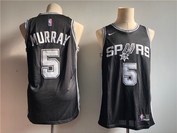 Men's San Antonio Spurs #5 Jersey Icon Edition Dejounte Murray Black