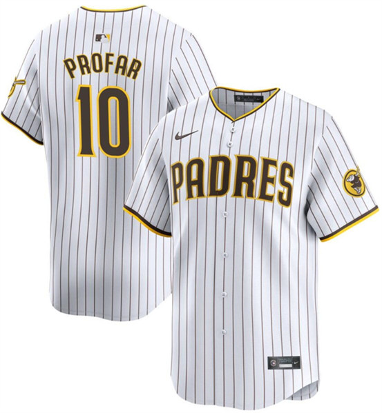 Men's San Diego Padres #10 Jurickson Profar White 2024 Home Limited Baseball Stitched Jersey