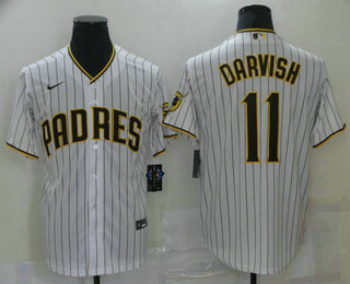 Men's San Diego Padres #11 Yu Darvish White Stitched MLB Cool Base Nike Jersey