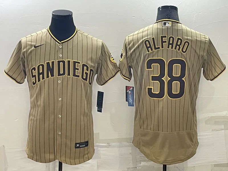 Men's San Diego Padres #38 Jorge Alfaro Grey Stitched MLB Flex Base Nike Jersey