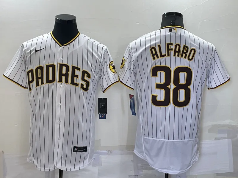 Men's San Diego Padres #38 Jorge Alfaro White Stitched MLB Flex Base Nike Jersey