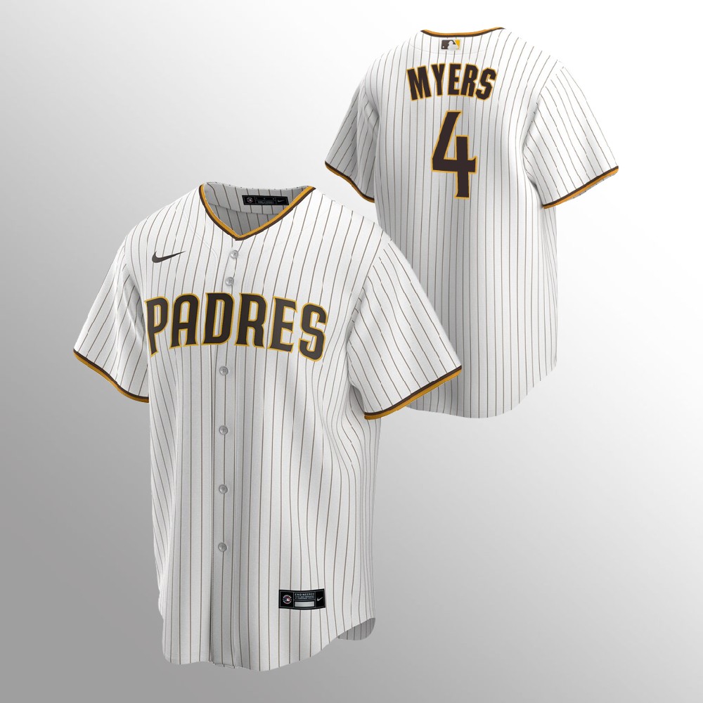 Men's San Diego Padres #4 Wil Myers White Brown Replica Nike Home Jersey