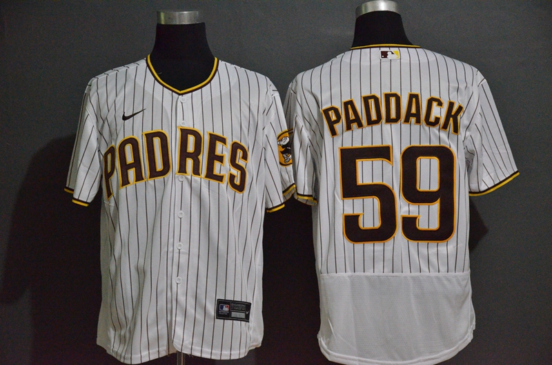 Men's San Diego Padres #59 Chris Paddack White Pinstripe Stitched MLB Flex Base Nike Jersey
