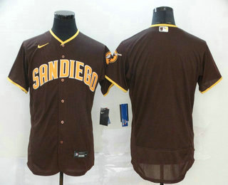 Men's San Diego Padres Blank Brown Stitched MLB Flex Base Nike Jersey