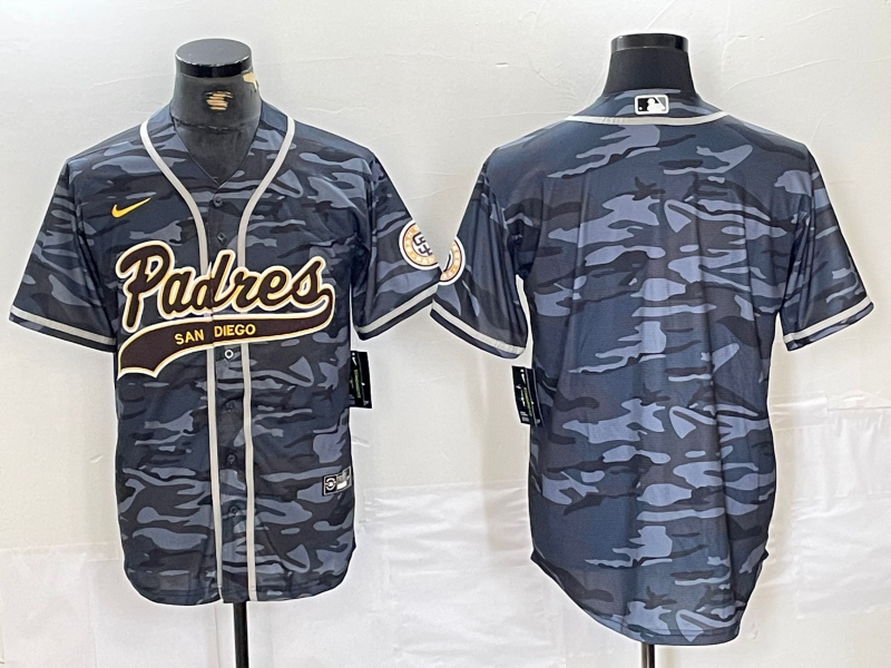 Men's San Diego Padres Blank Gray Camo Cool Base Stitched Jersey