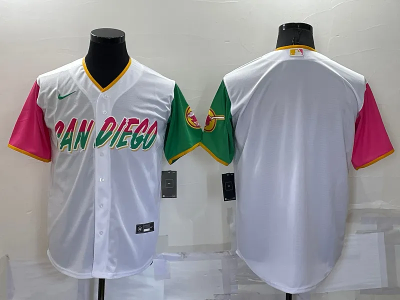 Men's San Diego Padres Blank White 2022 City Connect Cool Base Stitched Jersey