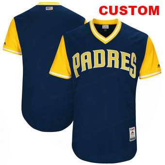 Men's San Diego Padres CUSTOM Any Name And Number Majestic Navy 2017 Players Weekend Authentic Team Jersey