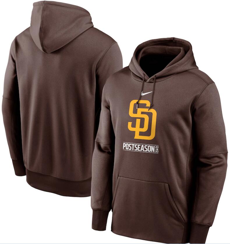 Men's San Diego Padres Nike Brown 2020 Postseason Collection Pullover Hoodie