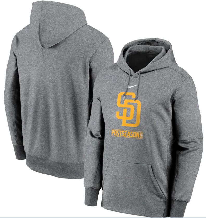 Men's San Diego Padres Nike Gray 2020 Postseason Collection Pullover Hoodie