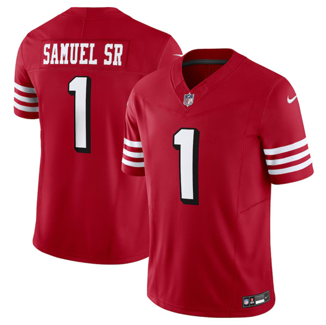 Men's San Francisco 49ers #1 Deebo Samuel New Red F.U.S.E. Vapor Untouchable Limited Football Stitched Jersey