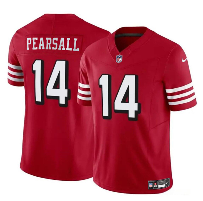 Men's San Francisco 49ers #14 Ricky Pearsall New Red 2024 Draft F.U.S.E. Vapor Untouchable Limited Football Stitched Jersey