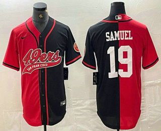 Men's San Francisco 49ers #19 Deebo Samuel Red Black Two Tone Cool Base Stitched Baseball Jersey