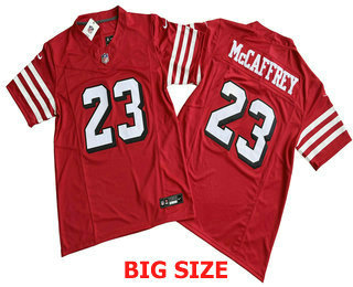 Men's San Francisco 49ers #23 Christian McCaffrey Limited Red Throwback FUSE Vapor Jersey-Big Size