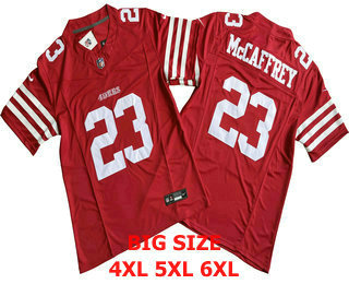 Men's San Francisco 49ers #23 Christian McCaffrey Red FUSE Limited Vapor Stitched Jersey-Big Size