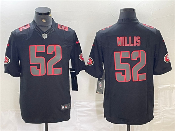 Men's San Francisco 49ers #52 Patrick Willis Black Impact Limited Stitched Jersey