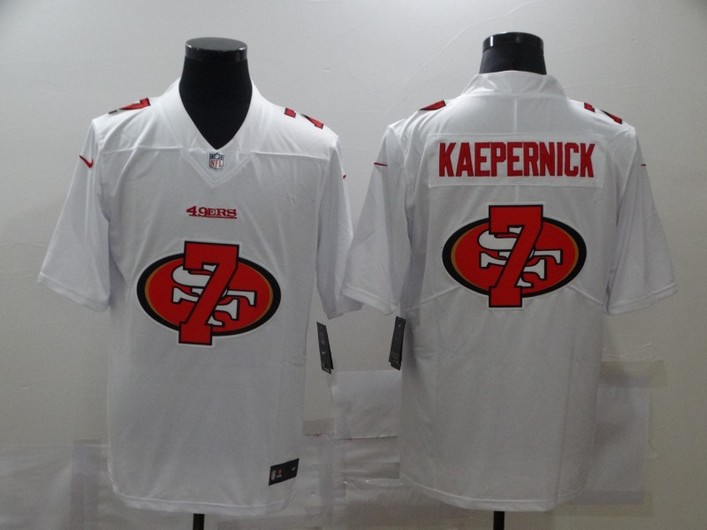 Men's San Francisco 49ers #7 Colin Kaepernick White 2020 Shadow Logo Vapor Untouchable Stitched NFL Nike Limited Jersey