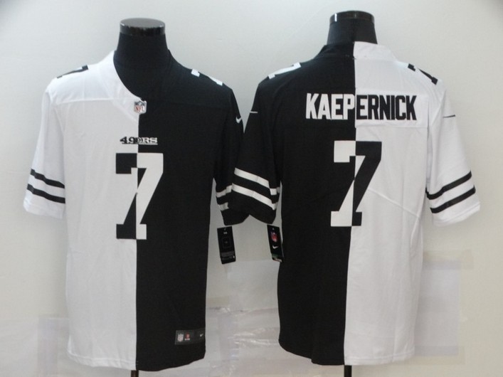 Men's San Francisco 49ers #7 Colin Kaepernick White Black Peaceful Coexisting 2020 Vapor Untouchable Stitched NFL Nike Limited Jersey