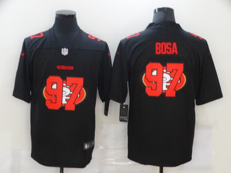 Men's San Francisco 49ers #97 Nick Bosa Black 2020 Shadow Logo Vapor Untouchable Stitched NFL Nike Limited Jersey
