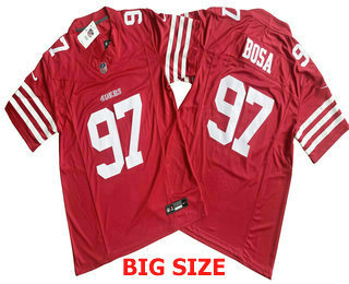 Men's San Francisco 49ers #97 Nick Bosa Limited Red FUSE Vapor Jersey-Big Size