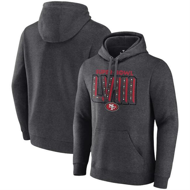 Men's San Francisco 49ers Heather Charcoal Super Bowl LVIII Local Pullover Hoodie