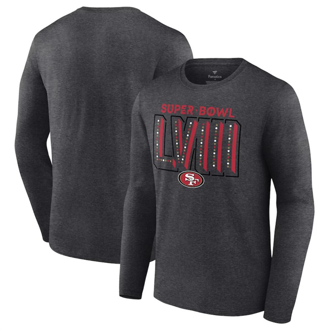 Men's San Francisco 49ers Heather Charcoal Super Bowl LVIII Local Team Long Sleeve T-Shirt
