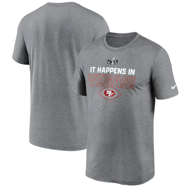 Men's San Francisco 49ers Heather Gray Super Bowl LVIII Logo Lockup T-Shirt