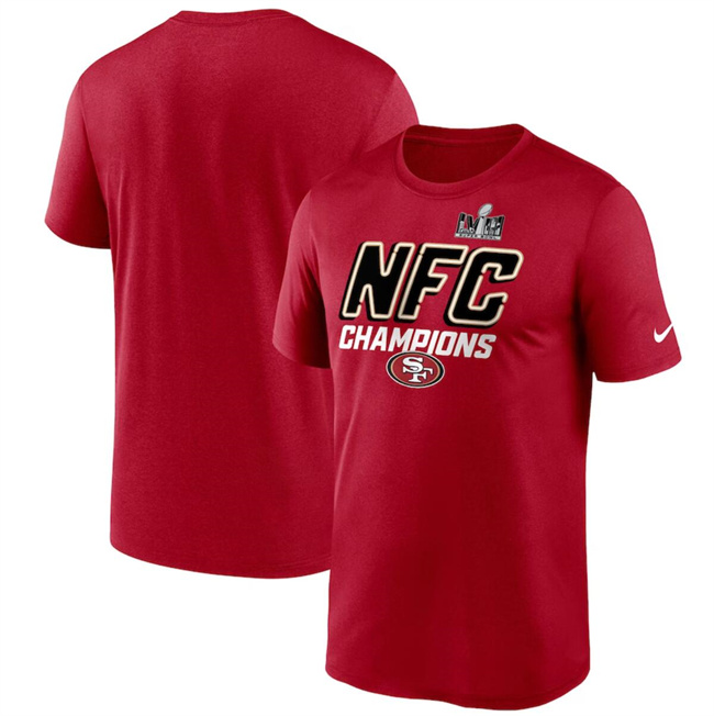 Men's San Francisco 49ers Scarlet 2023 NFC Champions Iconic T-Shirt