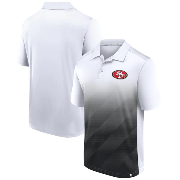 Men's San Francisco 49ers White Black Iconic Parameter Sublimated Polo