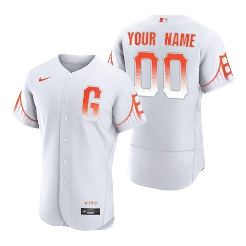 Men's San Francisco Giants #00 Custom White 2021 City Connect MLB Flex Base Nike Jersey