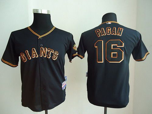 Men's San Francisco Giants #16 Angel Pagan Black Jersey