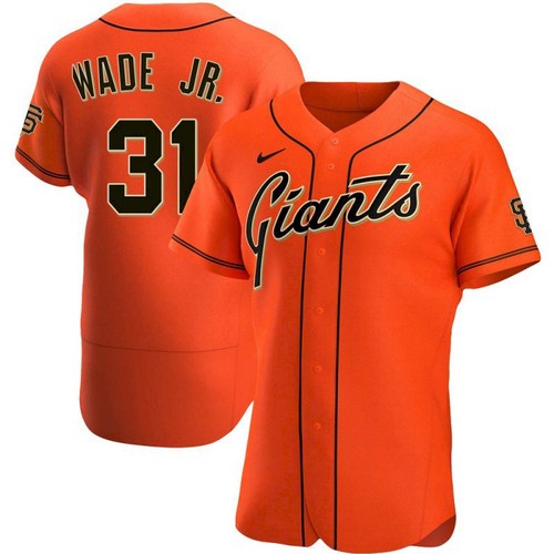 Men's San Francisco Giants #31 LaMonte Wade Jr Orange 2021 Alternate Jersey