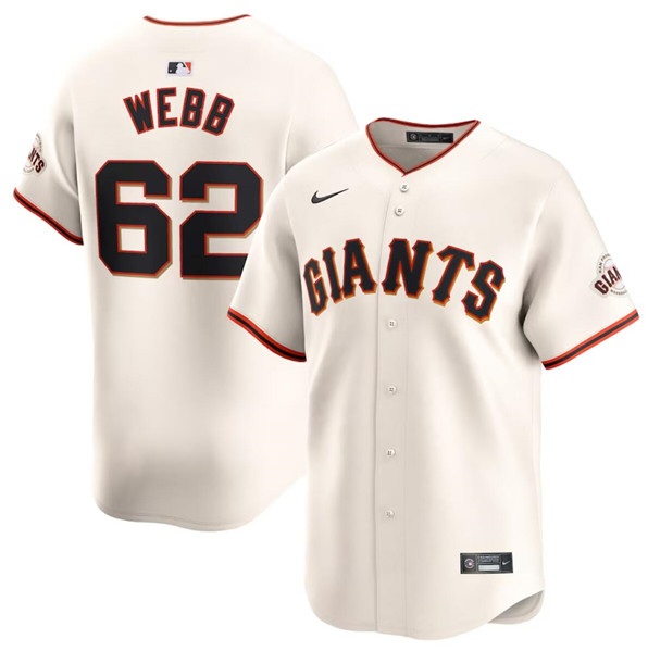 Men's San Francisco Giants #62 Logan Webb Cream Cool Base Stitched Baseball Jersey