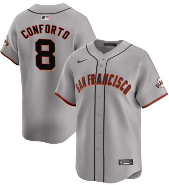 Men's San Francisco Giants #8 Michael Conforto Gray Cool Base Stitched Baseball Jersey