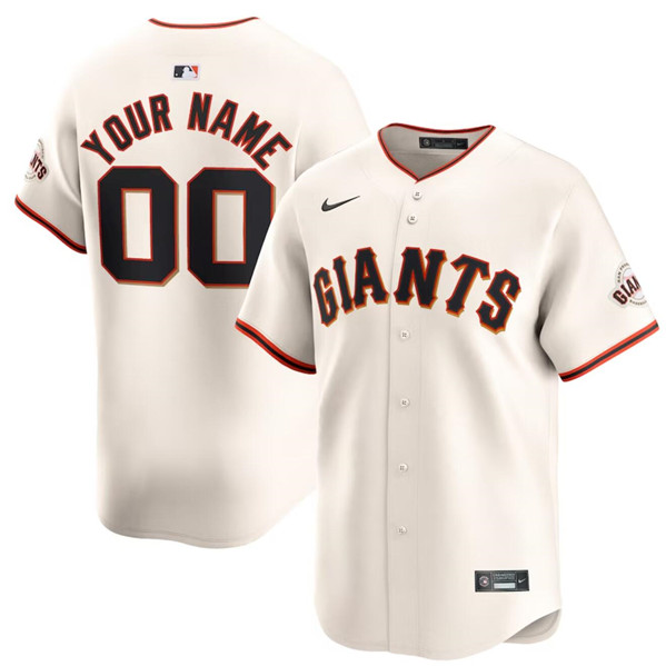 Men's San Francisco Giants Active Player Custom Cream Home Limited Baseball Stitched Jersey