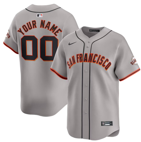 Men's San Francisco Giants Active Player Custom Gray Away Limited Baseball Stitched Jersey