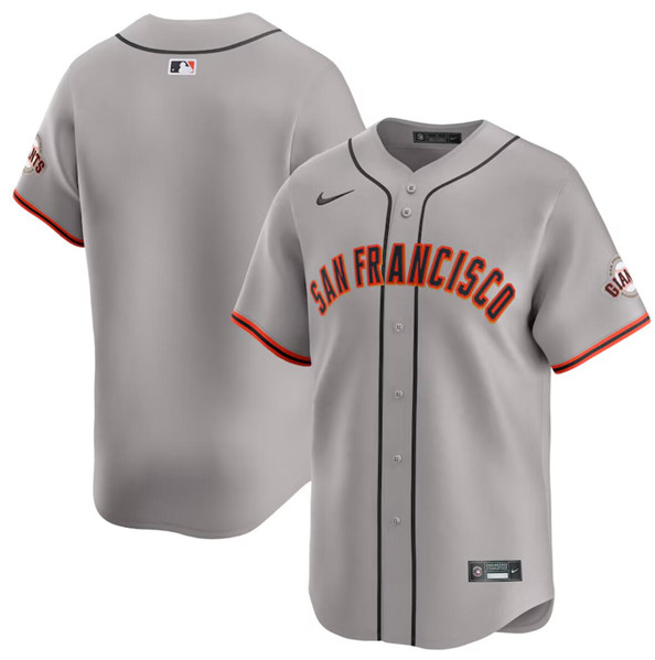 Men's San Francisco Giants Blank Gray Away Limited Stitched Baseball Jersey