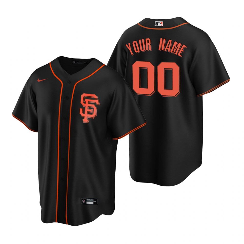 Men's San Francisco Giants Custom Nike Black Stitched MLB Cool Base Jersey