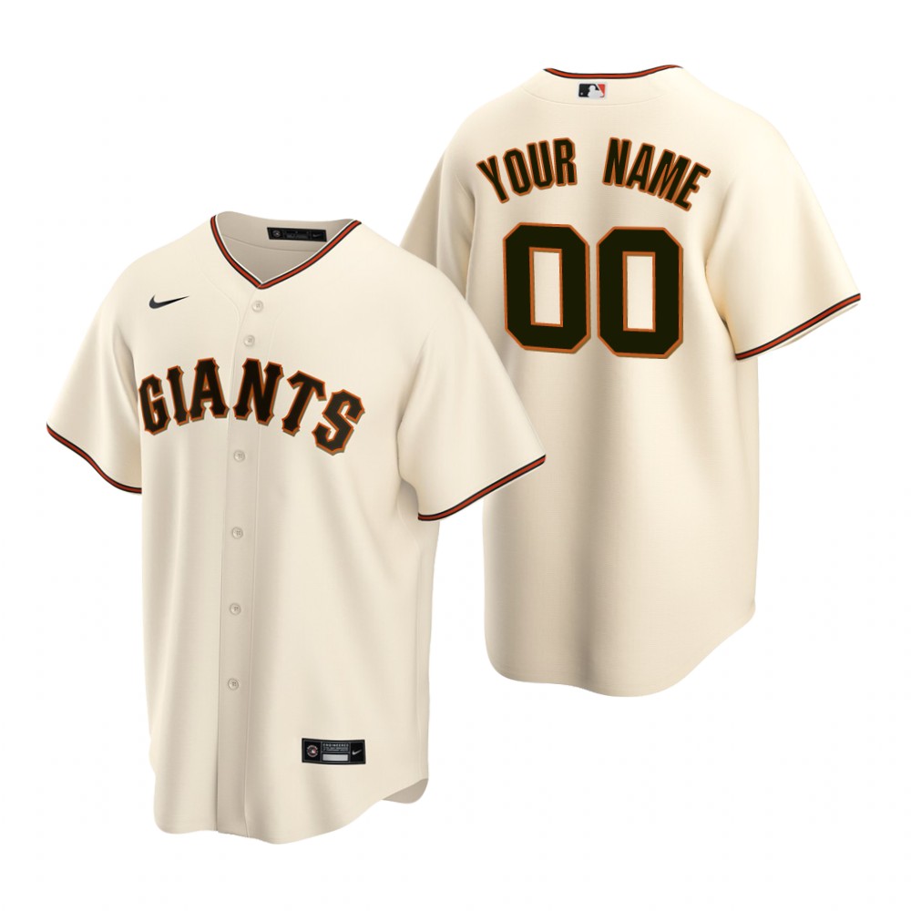 Men's San Francisco Giants Custom Nike Cream Stitched MLB Cool Base Home Jersey