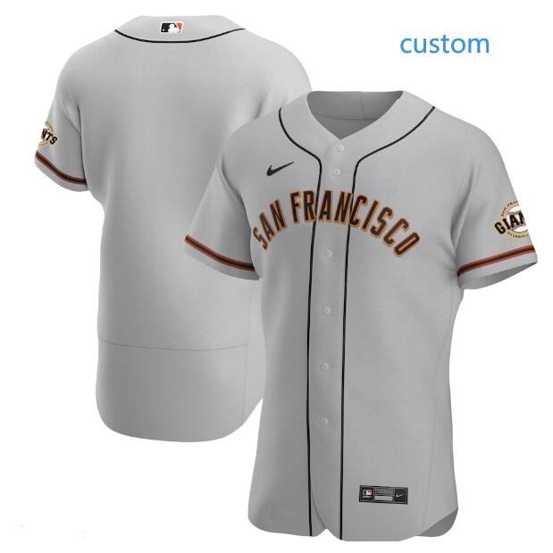 Men's San Francisco Giants Custom Nike Gray Road FlexBase Authentic Team Jersey