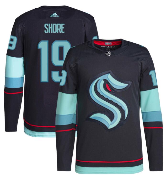 Men's Seattle Kraken #19 Devin Shore adidas Navy Blue Stitched Home Jerseys