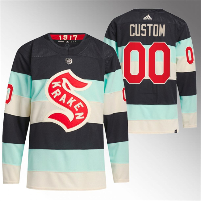 Youth/Women/Men's Seattle Kraken Custom 2024 Deep Sea Blue Winter Classic Stitched Jersey