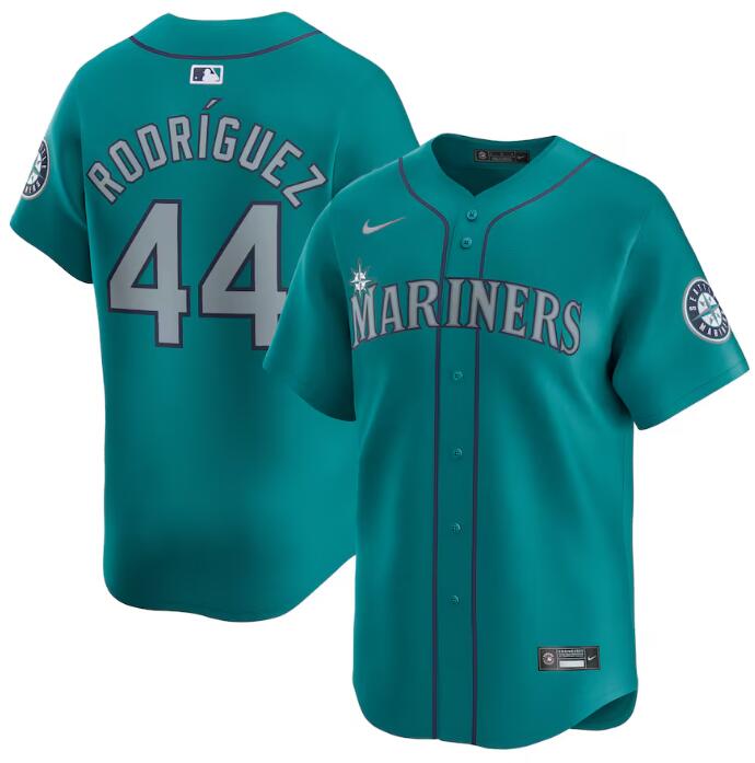 Men's Seattle Mariners #44 Julio Rodríguez Aqua Alternate Limited Stitched jersey