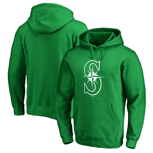 Men's Seattle Mariners Fanatics Branded Kelly Green St. Patrick's Day White Logo Pullover Hoodie