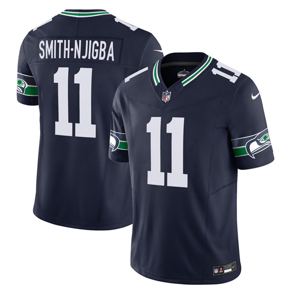 Men's Seattle Seahawks #11 Jaxon Smith-Njigba 2023 F.U.S.E. Navy Limited Football Stitched Jersey