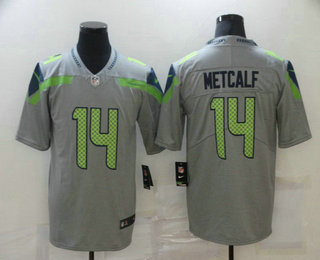Men's Seattle Seahawks #14 D.K. Metcalf Grey 2019 Inverted Legend Stitched NFL Nike Limited Jersey