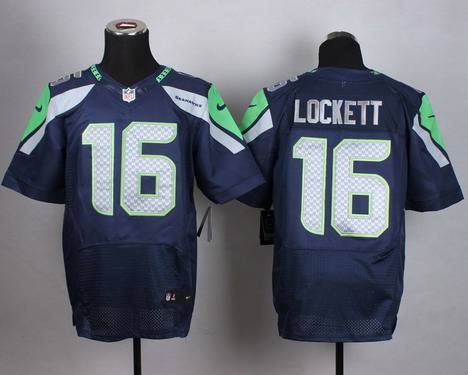 Men's Seattle Seahawks #16 Tyler Lockett Nike Navy Blue Elite Jersey